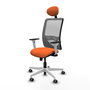 PIQUERAS Y CRESPO Silla de oficina Zulema con mecanismo Sincro, Naranja y Gris