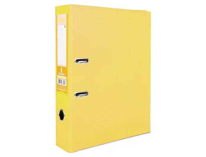 Liderpapel Archivador de palanca forrado PVC Amarillo 75mm Folio