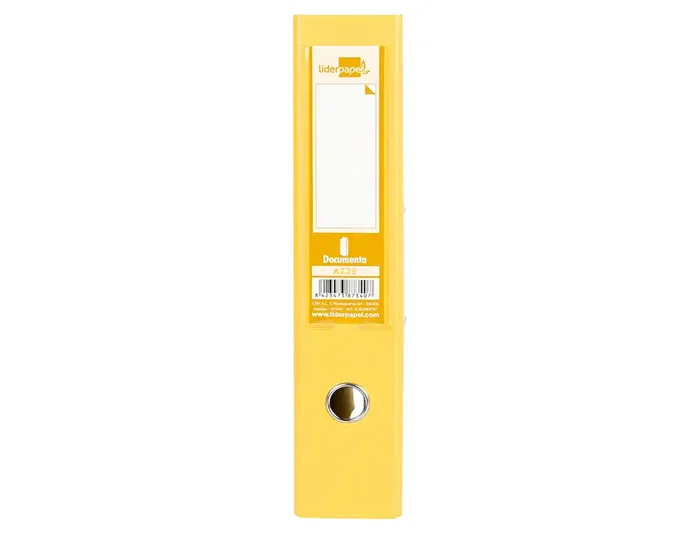 Liderpapel Archivador de palanca forrado PVC Amarillo 75mm Folio