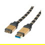 ROLINE 11.02.8878 Cable USB 3.2 Gen 1 A-Micro B Macho/Macho 0.8m Negro Oro