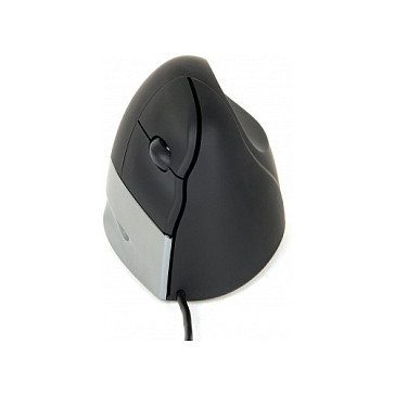 Evoluent Standard Mouse Vertical Ergonómico para Diestros - 3 Botones, 1500 DPI, Negro/Gris/Plata, USB-A, Plug & Play (Windows, macOS, Linux)
