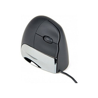Evoluent Standard Mouse Vertical Ergonómico para Diestros - 3 Botones, 1500 DPI, Negro/Gris/Plata, USB-A, Plug & Play (Windows, macOS, Linux)