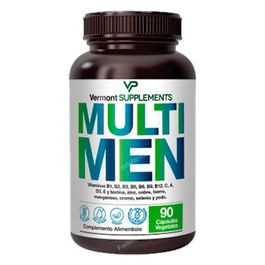 Vermont Supplements Multi Men 90 Cápsulas - Multivitamínico para Hombres con Vitaminas y Minerales Esenciales para Energía y Vitalidad