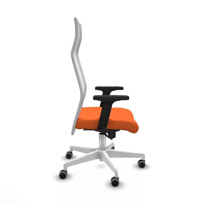 PIQUERAS Y CRESPO Sillón Albacete con Mecanismo Sincro, Tela Naranja y Malla Blanca PIQUERAS Y CRESPO Sillón Albacete con Mecanismo Sincro, Tela Naranja y Malla Blanca