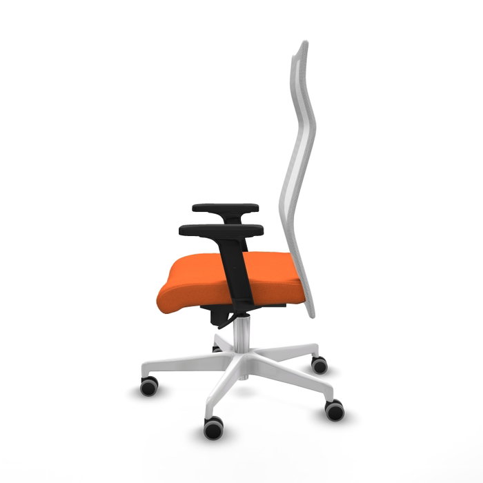 PIQUERAS Y CRESPO Sillón Albacete con Mecanismo Sincro, Tela Naranja y Malla Blanca PIQUERAS Y CRESPO Sillón Albacete con Mecanismo Sincro, Tela Naranja y Malla Blanca