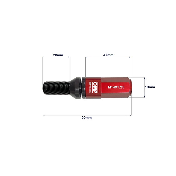 OMP Speed Juego de 20 Tornillos con Protector de Aluminio Rojo M14x1.25 OMP Speed Juego de 20 Tornillos con Protector de Aluminio Rojo M14x1.25