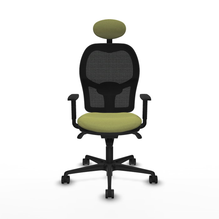 PIQUERAS Y CRESPO Silla de oficina Jorquera con mecanismo Sincro, Verde oliva y Negro