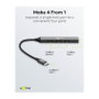 Goobay Slim 4-Port USB-Hub USB-C a USB-A 5 Gbit/s Gris claro
