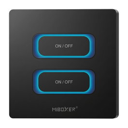 Miboxer Interruptor Inteligente de 2 Canales con Mando a Distancia LED, Sensor de Movimiento y Dimmer Zigbee 3.0 + 2,4GHz