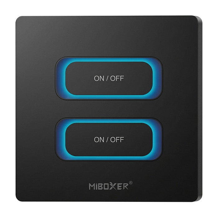 Miboxer Interruptor Inteligente de 2 Canales con Mando a Distancia LED, Sensor de Movimiento y Dimmer Zigbee 3.0 + 2,4GHz Miboxer Interruptor Inteligente de 2 Canales con Mando a Distancia LED, Sensor de Movimiento y Dimmer Zigbee 3.0 + 2,4GHz