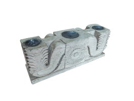 DKD Home Decor Portavelas de Madera Tallada Natural Pieza Única