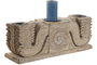 DKD Home Decor Portavelas de Madera Tallada Natural Pieza Única