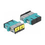 DeLOCK Acoplador de Fibra Óptica SC Duplex Hembra a SC Duplex Hembra Multimodo Aguamarina con Protección Láser