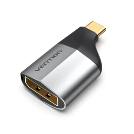 Vention Adaptador TCCH0 USB Tipo-C Macho a DisplayPort Hembra - USB 2.0, 4K UHD 3840x2160 Pixeles a 60 Hz, Color Negro/Gris