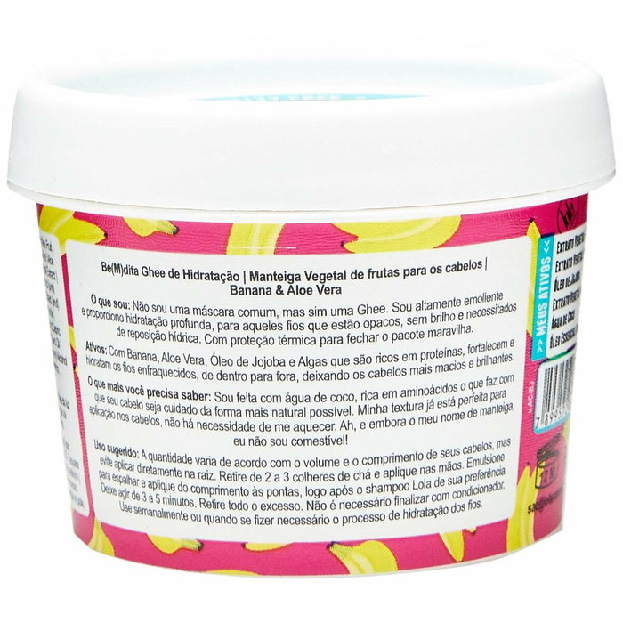 Lola Cosmetics Mascarilla Hidratante de Ghee y Plátano con Aloe Vera 100 gr Lola Cosmetics Mascarilla Hidratante de Ghee y Plátano con Aloe Vera 100 gr