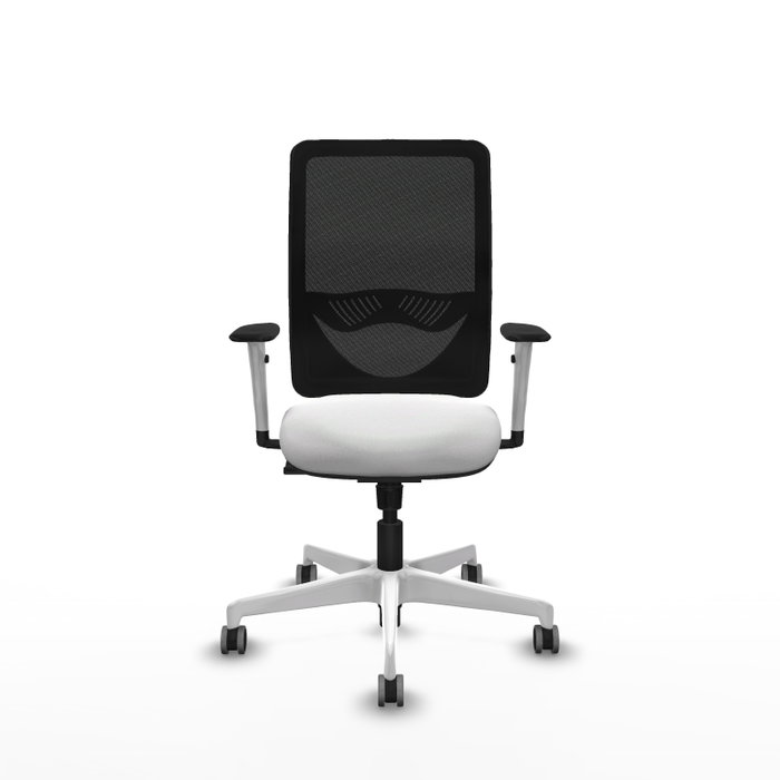PIQUERAS Y CRESPO Silla de oficina Zulema con mecanismo Sincro Blanco y Negro