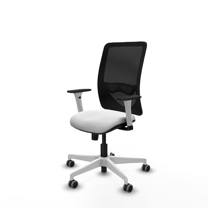 PIQUERAS Y CRESPO Silla de oficina Zulema con mecanismo Sincro Blanco y Negro