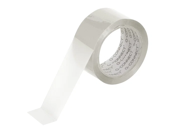 Q-connect Cinta de embalaje adhesiva transparente de polipropileno 66m x 50mm, silenciosa y de alta adherencia, para embalar y precintar Q-connect Cinta de embalaje adhesiva transparente de polipropileno 66m x 50mm, silenciosa y de alta adherencia, para embalar y precintar