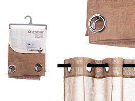 Giftdecor Cortina Visillo Marron 140 x 260 cm (Set de 6)