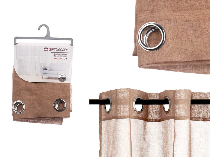 Giftdecor Cortina Visillo Marron 140 x 260 cm (Set de 6) Giftdecor Cortina Visillo Marron 140 x 260 cm (Set de 6)