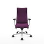 PIQUERAS Y CRESPO Sillón Albacete con Mecanismo Sincro, Similpiel Morado, Base Aluminio