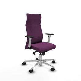 PIQUERAS Y CRESPO Sillón Albacete con Mecanismo Sincro, Similpiel Morado, Base Aluminio