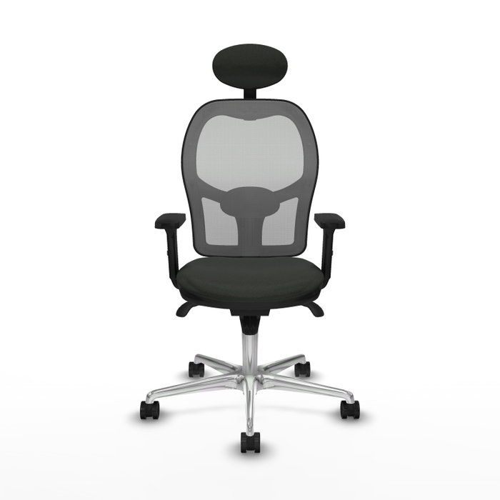 PIQUERAS Y CRESPO Silla de oficina Jorquera con mecanismo Sincro, Tela Negra y Malla Gris