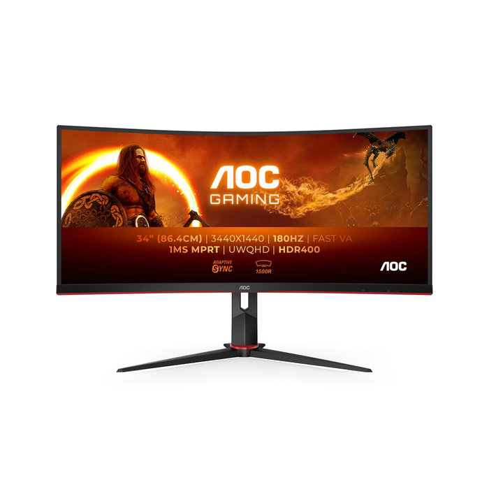 AOC CU34G2XP/BK Monitor Gaming Curvo 34 pulg WQHD 180Hz VA AOC CU34G2XP/BK Monitor Gaming Curvo 34 pulg WQHD 180Hz VA