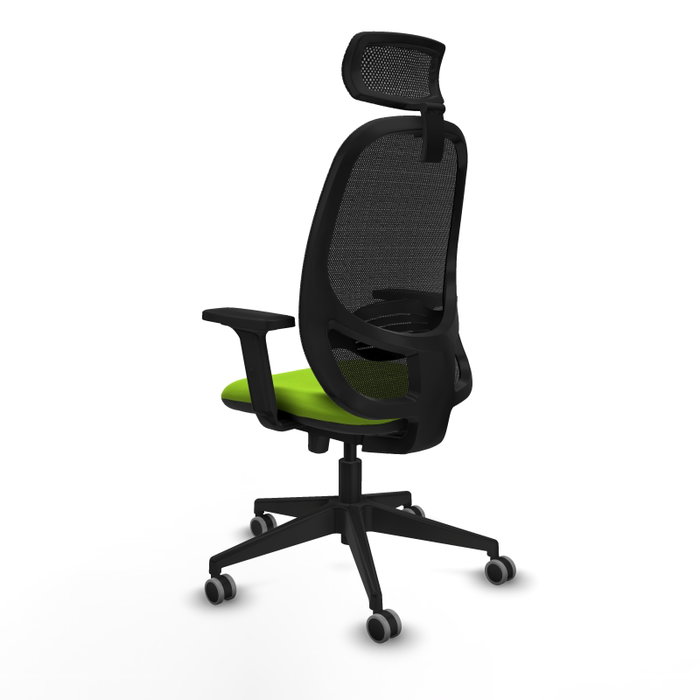 PIQUERAS Y CRESPO Silla de oficina Cilanco con mecanismo Sincro/Traslack, Pistacho y Negro