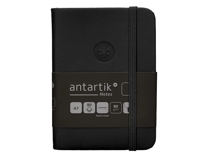 Antartik Cuaderno A7 Tapa Dura Negro Hojas Lisas 80 Hojas 80gr FSC con Gomilla Bolsillo Marcapáginas Antartik Cuaderno A7 Tapa Dura Negro Hojas Lisas 80 Hojas 80gr FSC con Gomilla Bolsillo Marcapáginas