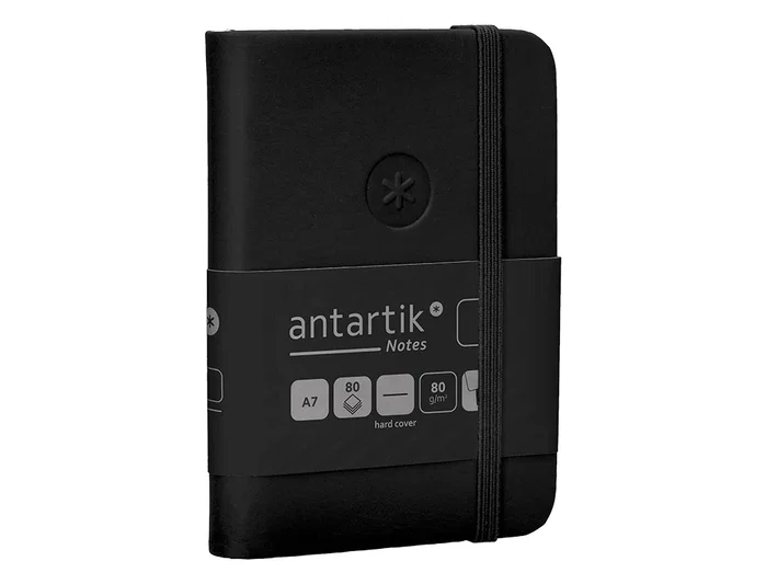 Antartik Cuaderno A7 Tapa Dura Negro Hojas Lisas 80 Hojas 80gr FSC con Gomilla Bolsillo Marcapáginas Antartik Cuaderno A7 Tapa Dura Negro Hojas Lisas 80 Hojas 80gr FSC con Gomilla Bolsillo Marcapáginas