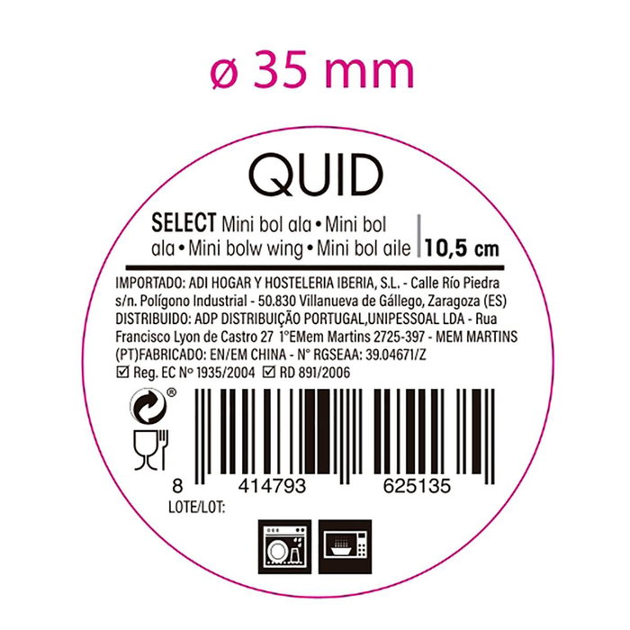 Quid Mini Bol Porcelana Select Blanco 10,5 cm