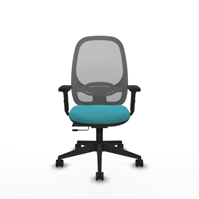 PIQUERAS Y CRESPO Silla de oficina Cilanco con mecanismo Sincro/Traslack, Tela Turquesa y Malla Gris