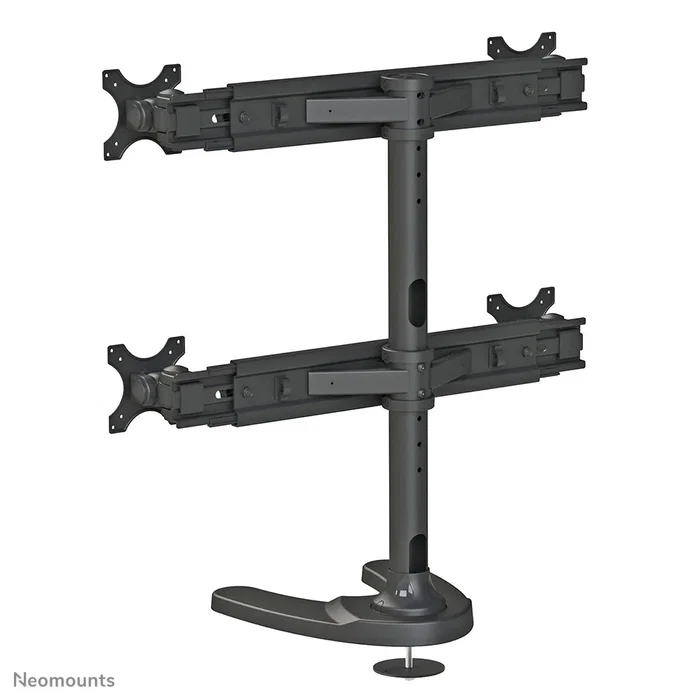 Neomounts FPMA-D700DD4 Soporte de Escritorio para 4 Monitores hasta 30'' (76 cm), Ajustable en Altura, Inclinación y Rotación, Compatible con VESA 75x75 y 100x100, Negro