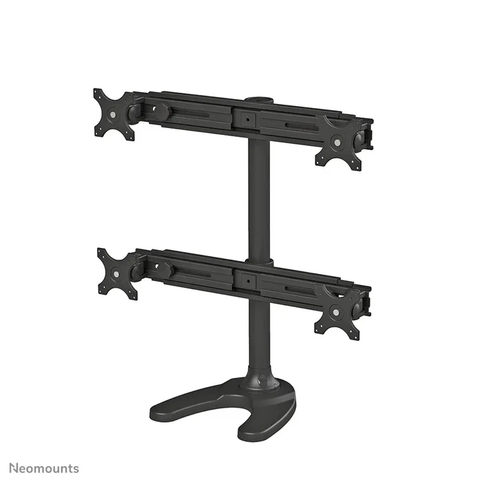 Neomounts FPMA-D700DD4 Soporte de Escritorio para 4 Monitores hasta 30'' (76 cm), Ajustable en Altura, Inclinación y Rotación, Compatible con VESA 75x75 y 100x100, Negro