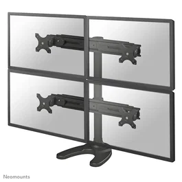 Neomounts FPMA-D700DD4 Soporte de Escritorio para 4 Monitores hasta 30'' (76 cm), Ajustable en Altura, Inclinación y Rotación, Compatible con VESA 75x75 y 100x100, Negro
