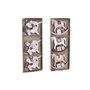 DKD Home Decor Decoración Colgante Navidad Fantasía Rosa Natural MDF 8.2 x 1.5 x 21 cm Set de 3 (2 Unidades)
