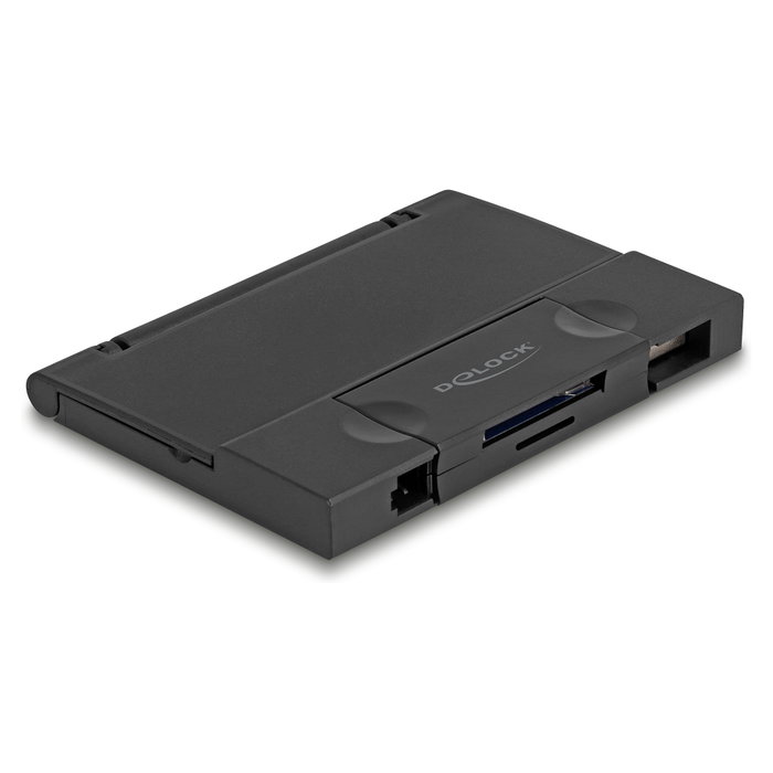 DeLOCK 91014 Lector de tarjetas USB 5 Gbps con interfaz Type-C/Type-A y estuche para tarjetas