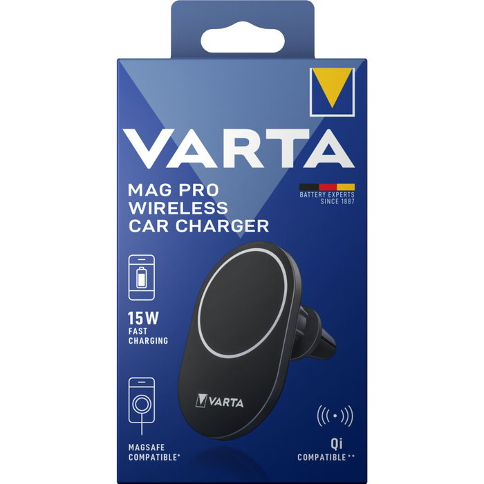 Varta Mag Pro Qi Wireless Car Charger 15W Black Varta Mag Pro Qi Wireless Car Charger 15W Black
