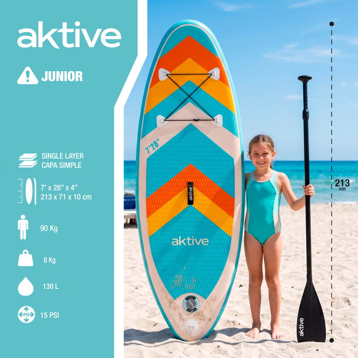 Aktive Tabla Paddle Surf Junior 213x71x10cm con Accesorios