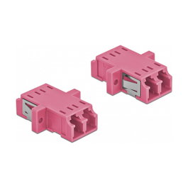 DeLOCK Acoplador de Fibra Óptica LC Duplex Hembra a LC Duplex Hembra Multimodo Violeta