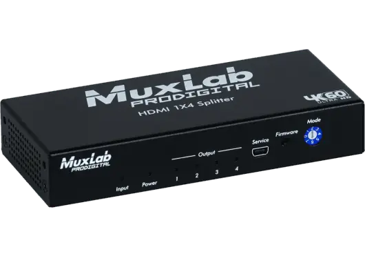 Muxlab Distribuidor HDMI 1x4 4K/60Hz con Alimentación Externa Muxlab Distribuidor HDMI 1x4 4K/60Hz con Alimentación Externa