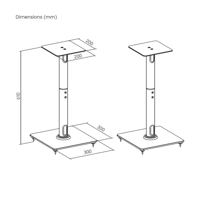 Aisens Soporte Universal de Suelo para Altavoces SPK10U-431, Negro