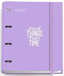 Carpebloc Miquelrius Messages Carton Forrado A4 4 An.Mixtas 35Mm Con Rec.100 Hj. 90 Gr. Morado