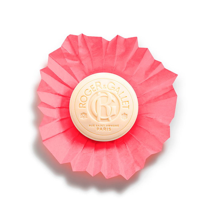 Roger & Gallet Jabón Perfumado Gingembre Rouge Fragancia de Pulpa de Higo y Pomelo, 100 g, Pastilla de Baño Icono Pop, desde 1879