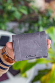 Zoozie Bags Cartera Franklin - Grey para Hombre 100% Piel Auténtica Color Gris