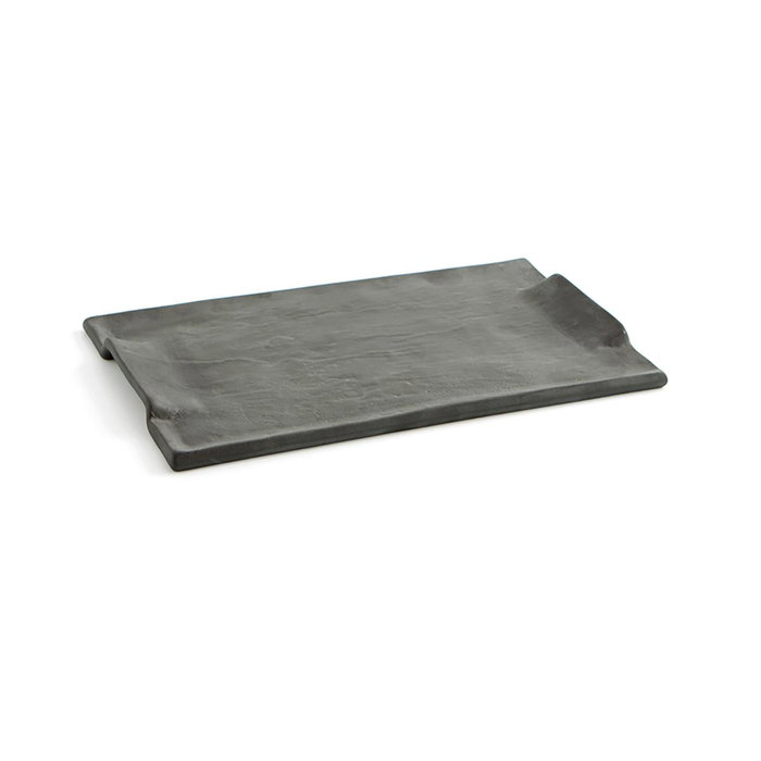 Quid Bandeja Rectangular Cerámica Mineral Gres 30x18 cm Negro