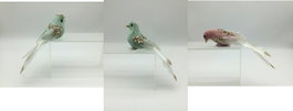 DKD Home Decor Set de 3 Figuras de Pájaro Multicolor en Espuma y Poliéster