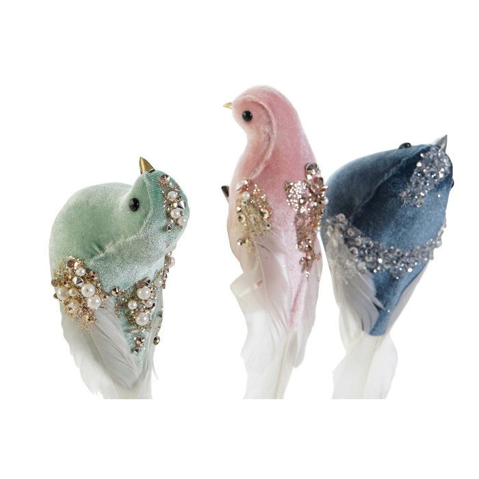 DKD Home Decor Set de 3 Figuras de Pájaro Multicolor en Espuma y Poliéster DKD Home Decor Set de 3 Figuras de Pájaro Multicolor en Espuma y Poliéster