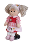 DKD Home Decor Set de 2 Muñecas de Trapo Rosa y Rojo 24x15x35 cm